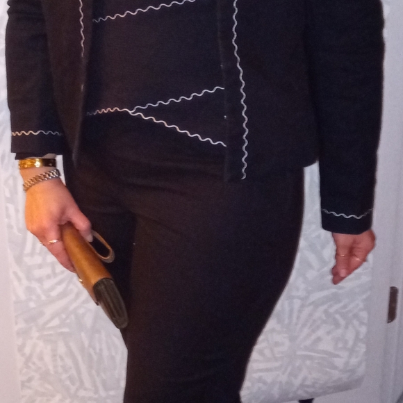 Designer, vintage, Carlisle, Women's three piece suit, size 12, color black - Picture 4 of 6